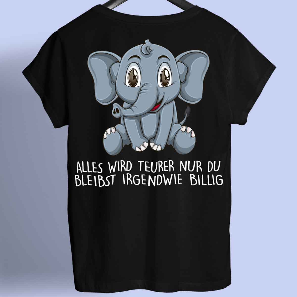Billig Elefant - Shirt Rückendruck
