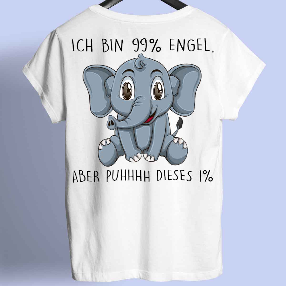 Engel Elefant - Shirt Unisex Rückendruck