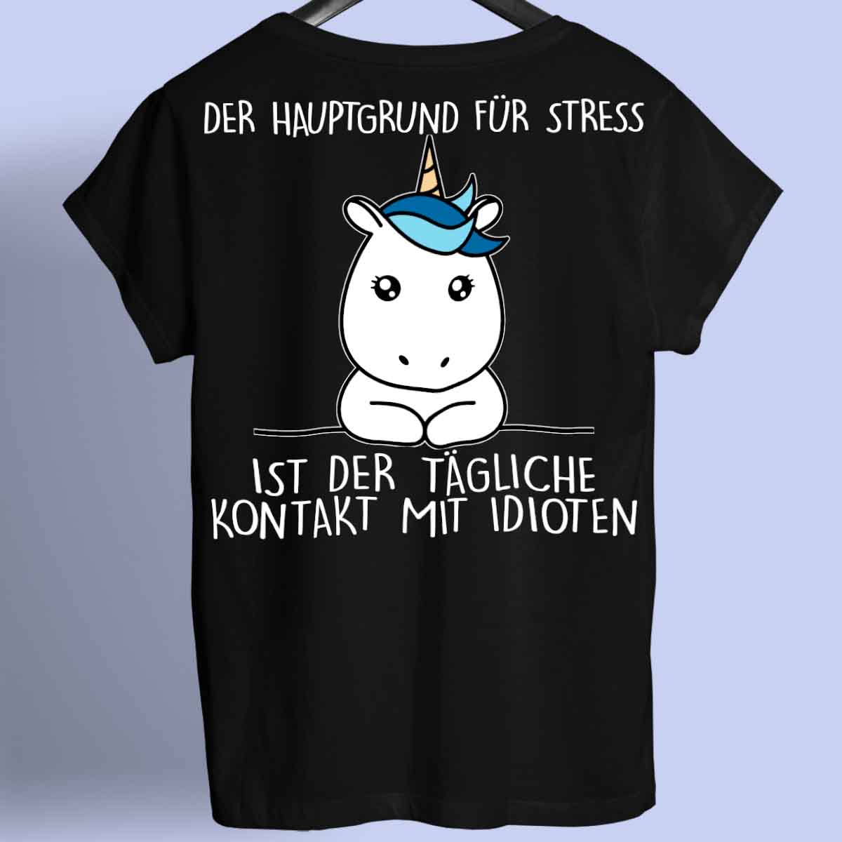 Stress Simple Einhorn - Shirt Rückendruck