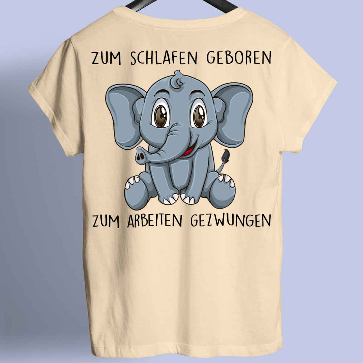 Schlafen Elefant - Premium Shirt Rückendruck