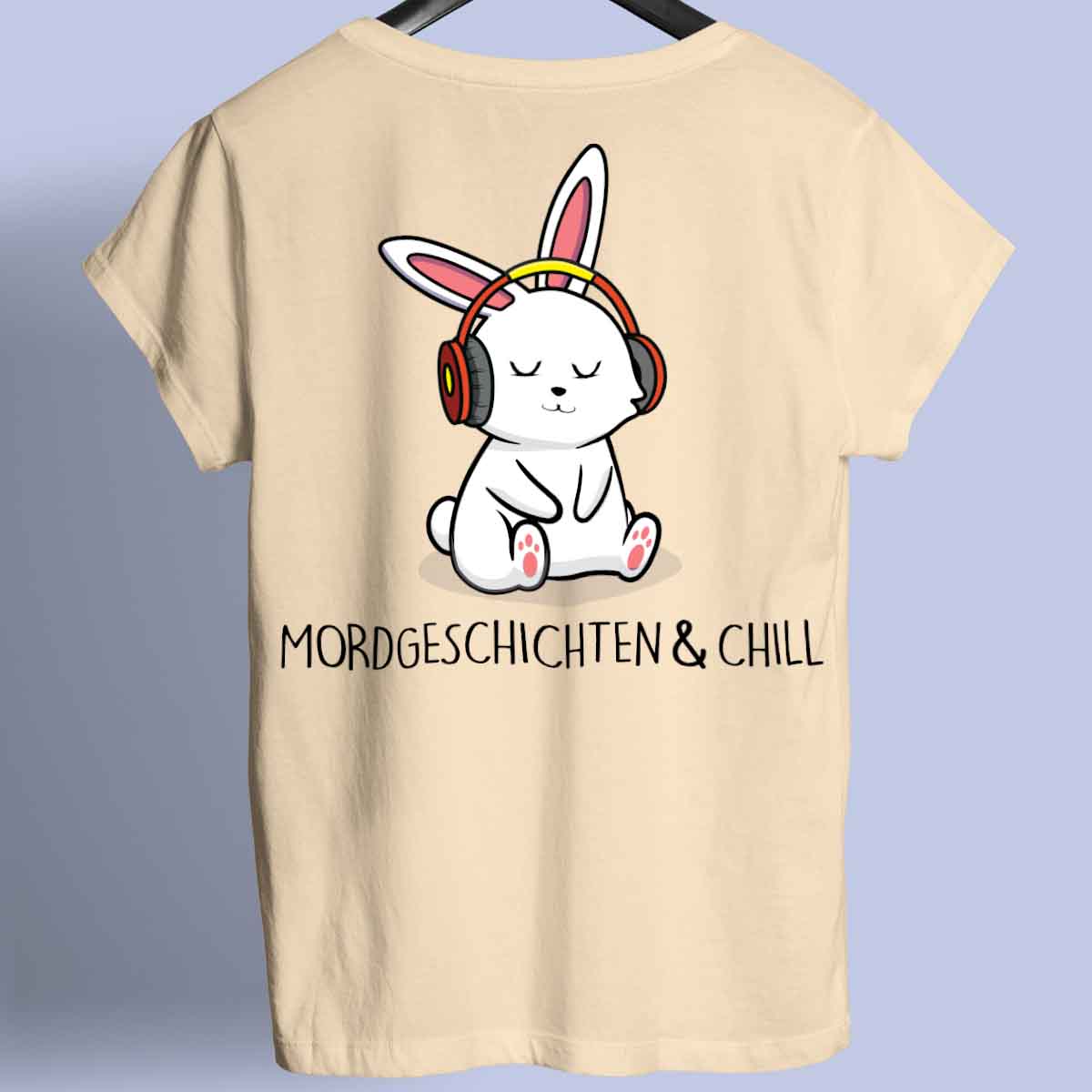 Mordgeschichten & Chill Bunny - Shirt Unisex Rückendruck