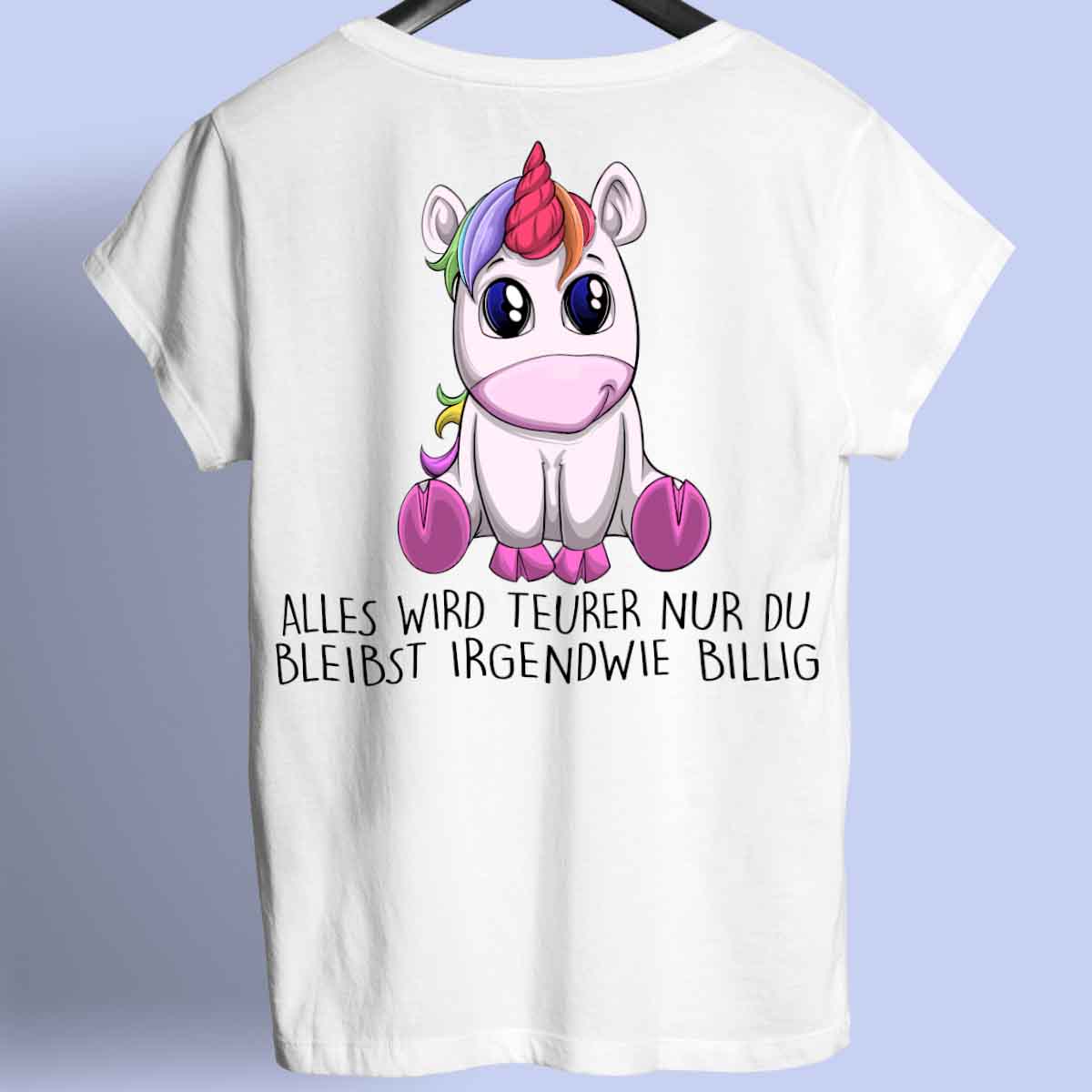 Billig Einhorn - Shirt Rückendruck