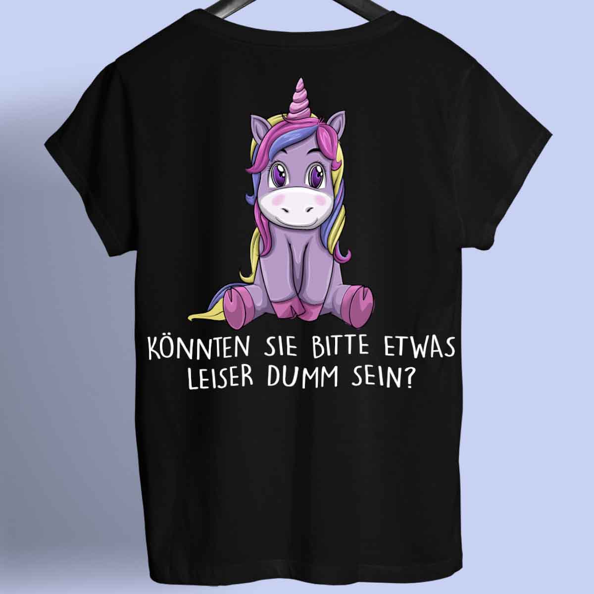 Leise Lila Einhorn - Shirt Rückendruck