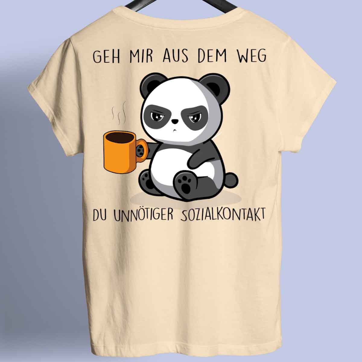 Sozialkontakt Cute Panda - Shirt Unisex Rückendruck
