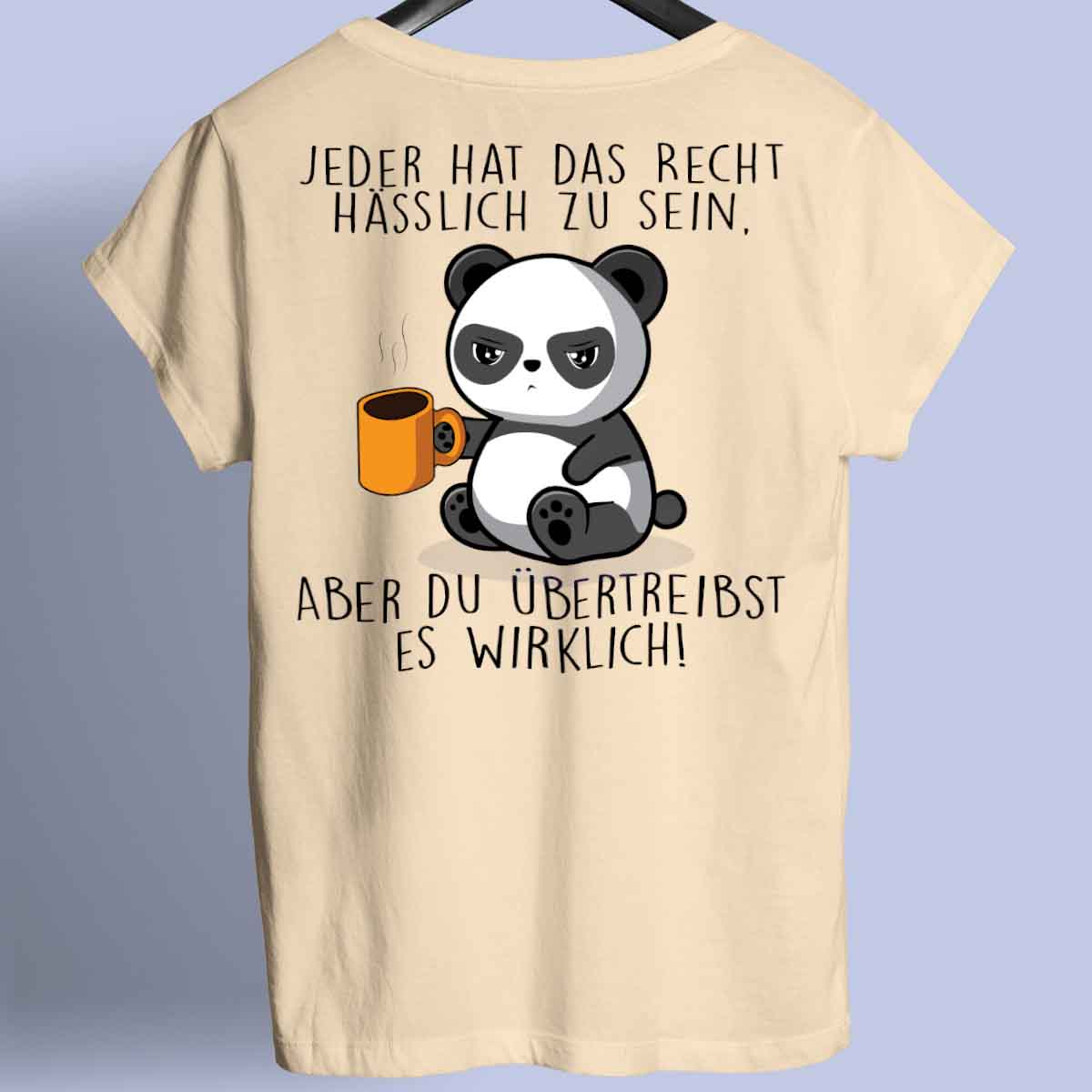 Übertreiben Cute Panda - Shirt Unisex Rückendruck