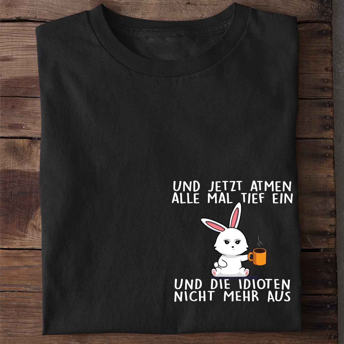 Einatmen Bunny – Shirt Unisex Brust
