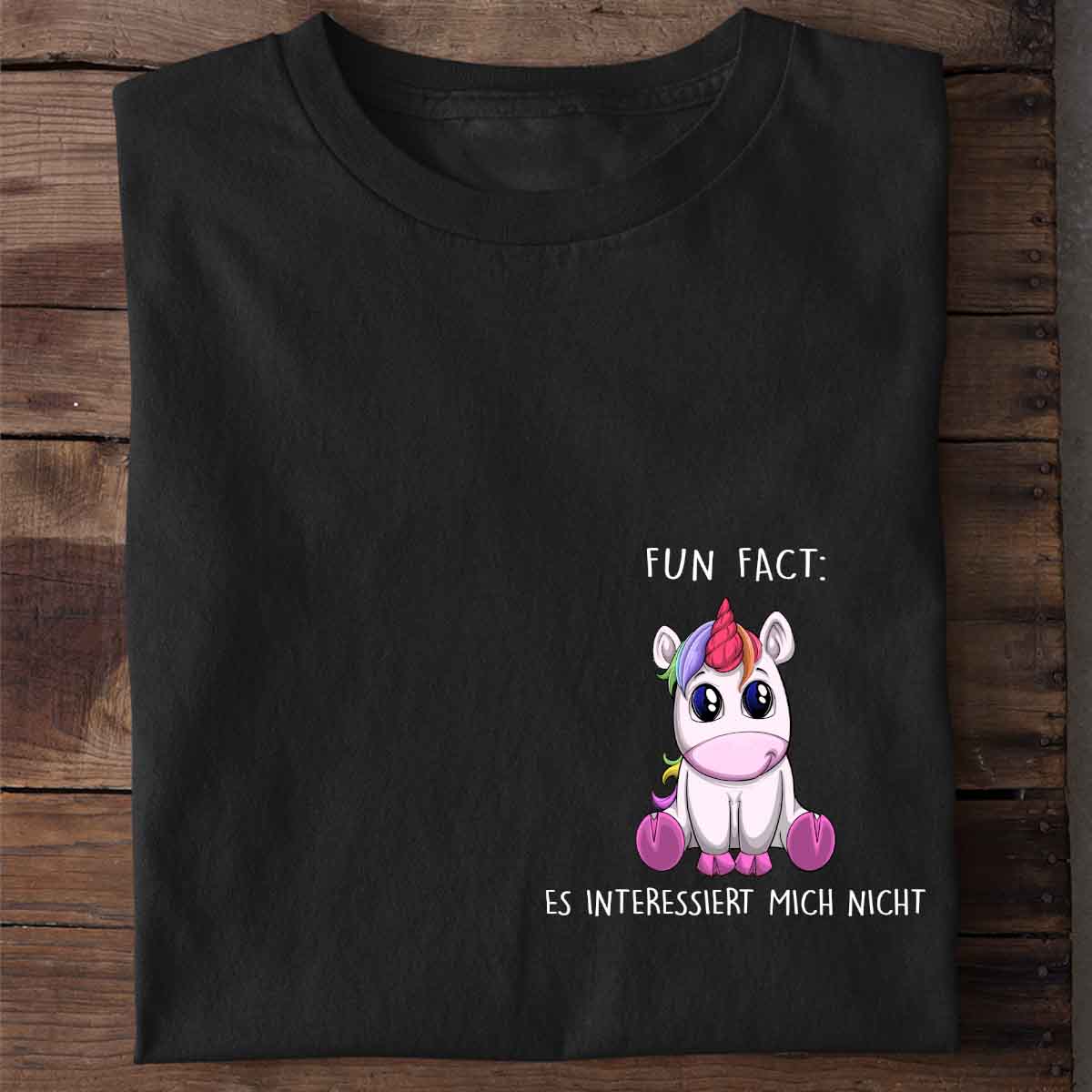 Fun Fact Einhorn Brust –  Shirt Unisex