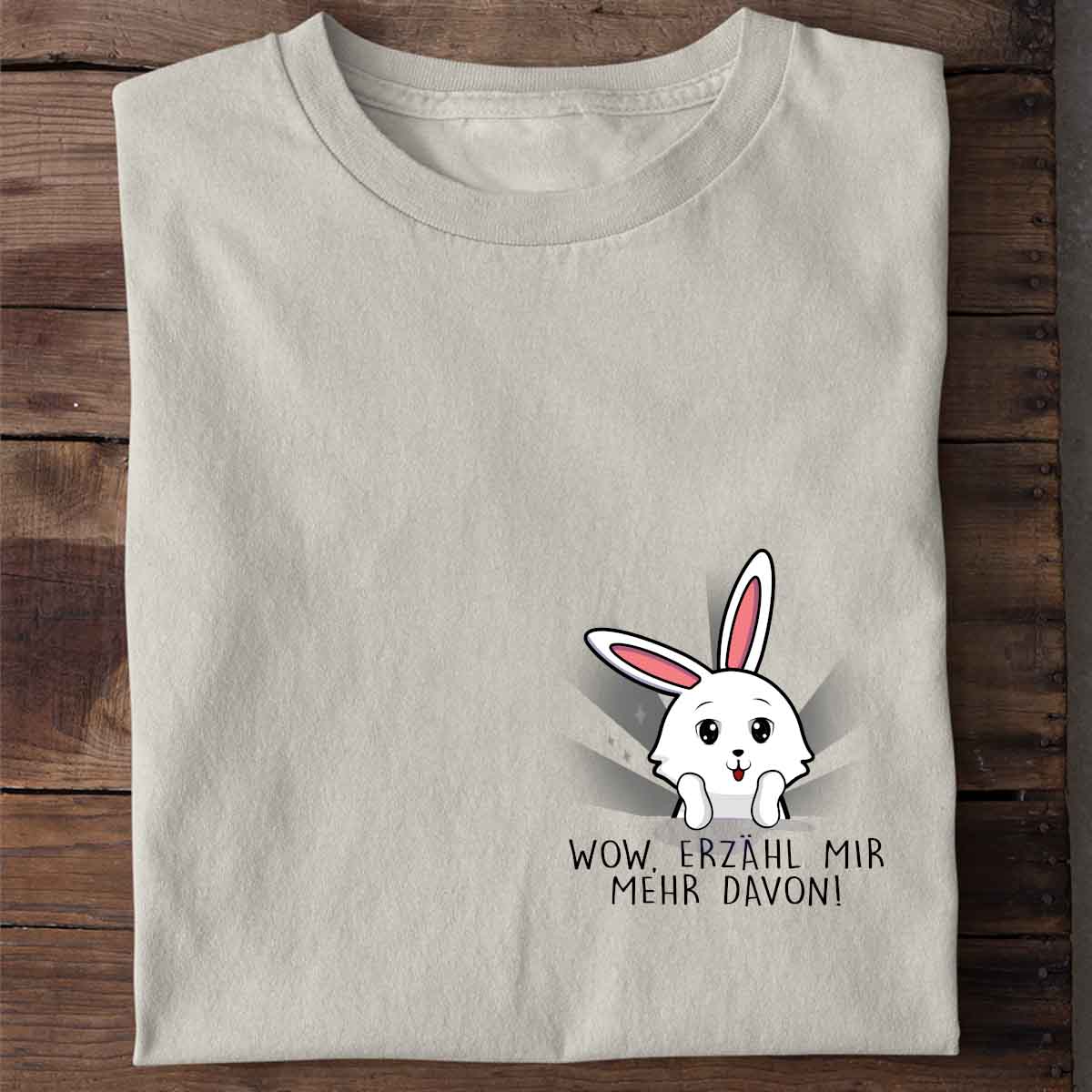 Wow Cute Bunny - Shirt Unisex Brust