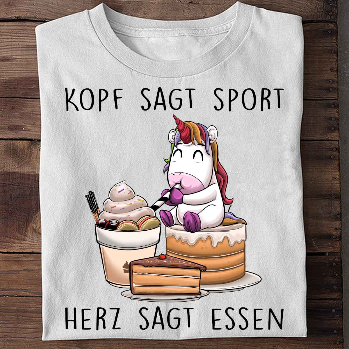 Kopf & Herz Hungry Einhorn - Shirt Unisex