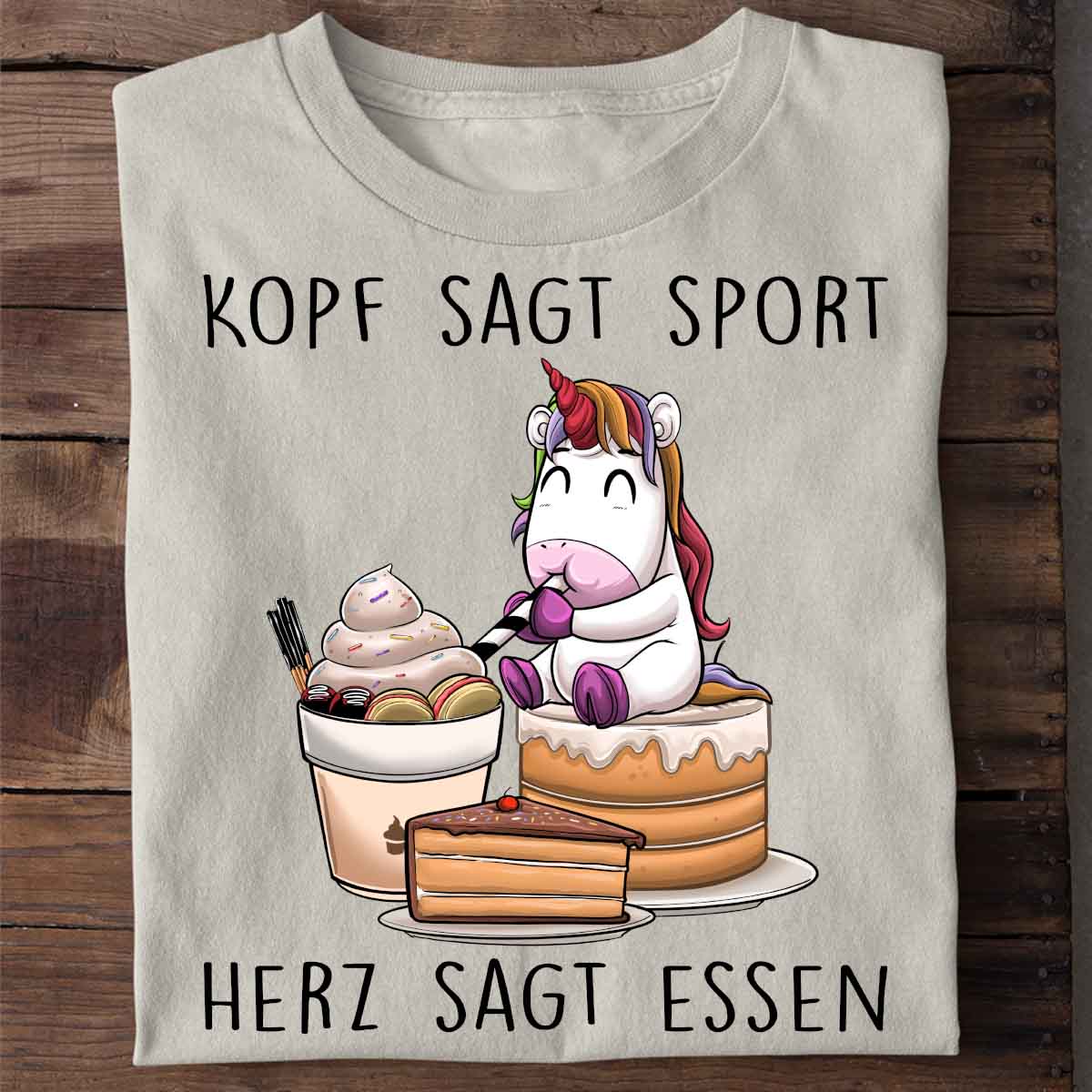 Kopf & Herz Hungry Einhorn - Shirt Unisex