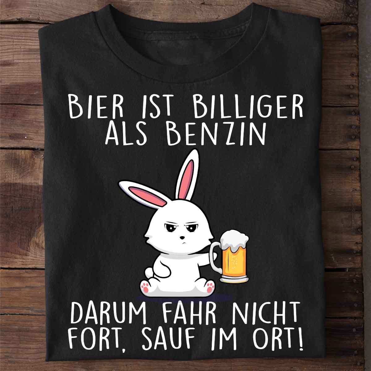 Benzin Bier Bunny - Shirt Unisex