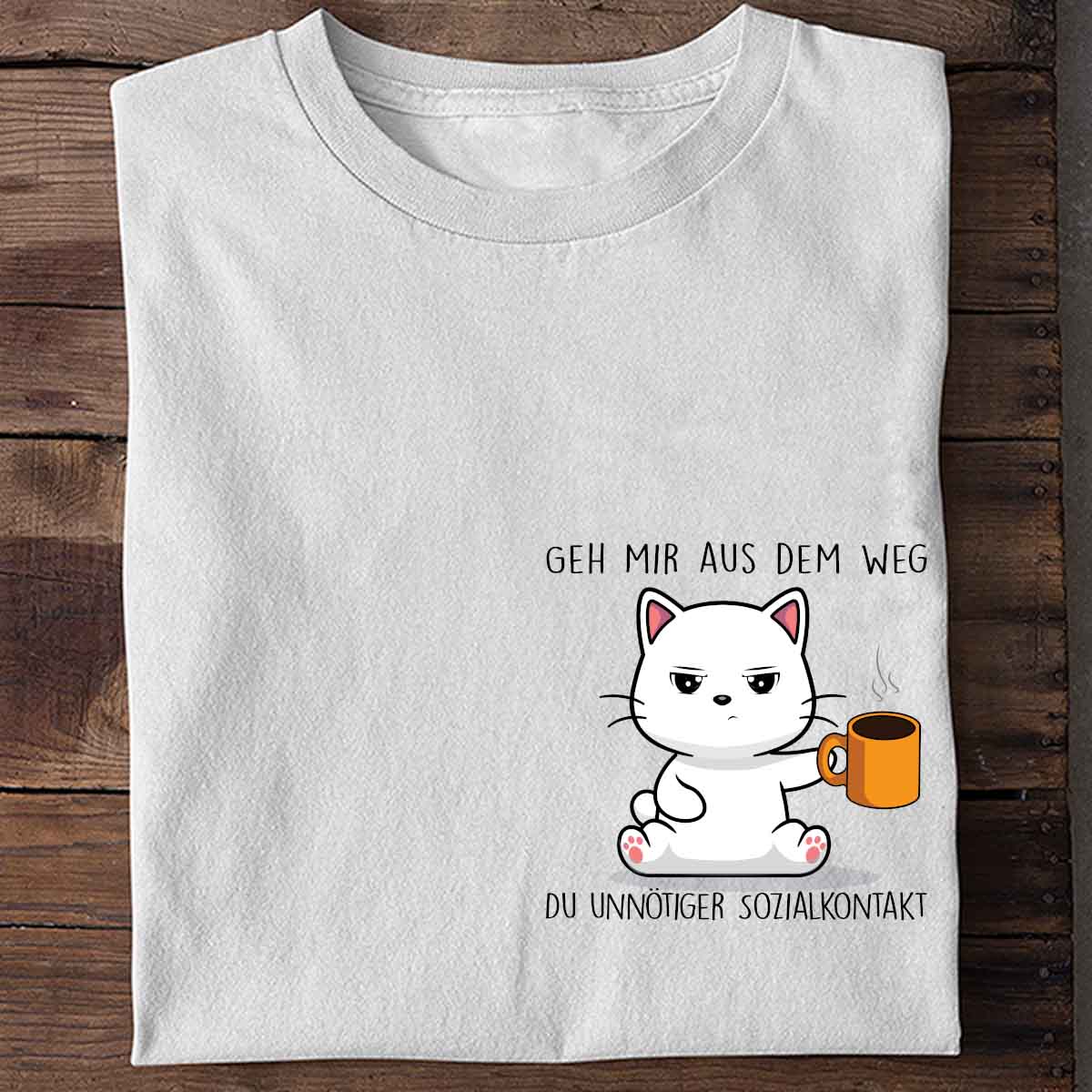 Sozialkontakt Cute Cat - Shirt Unisex Brust