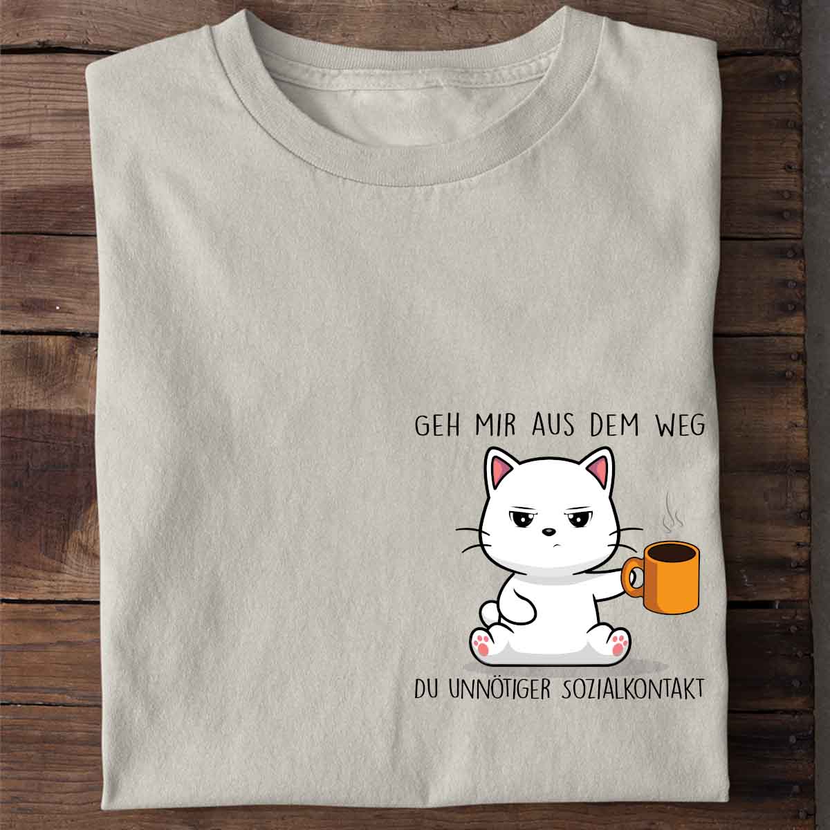Sozialkontakt Cute Cat - Shirt Unisex Brust