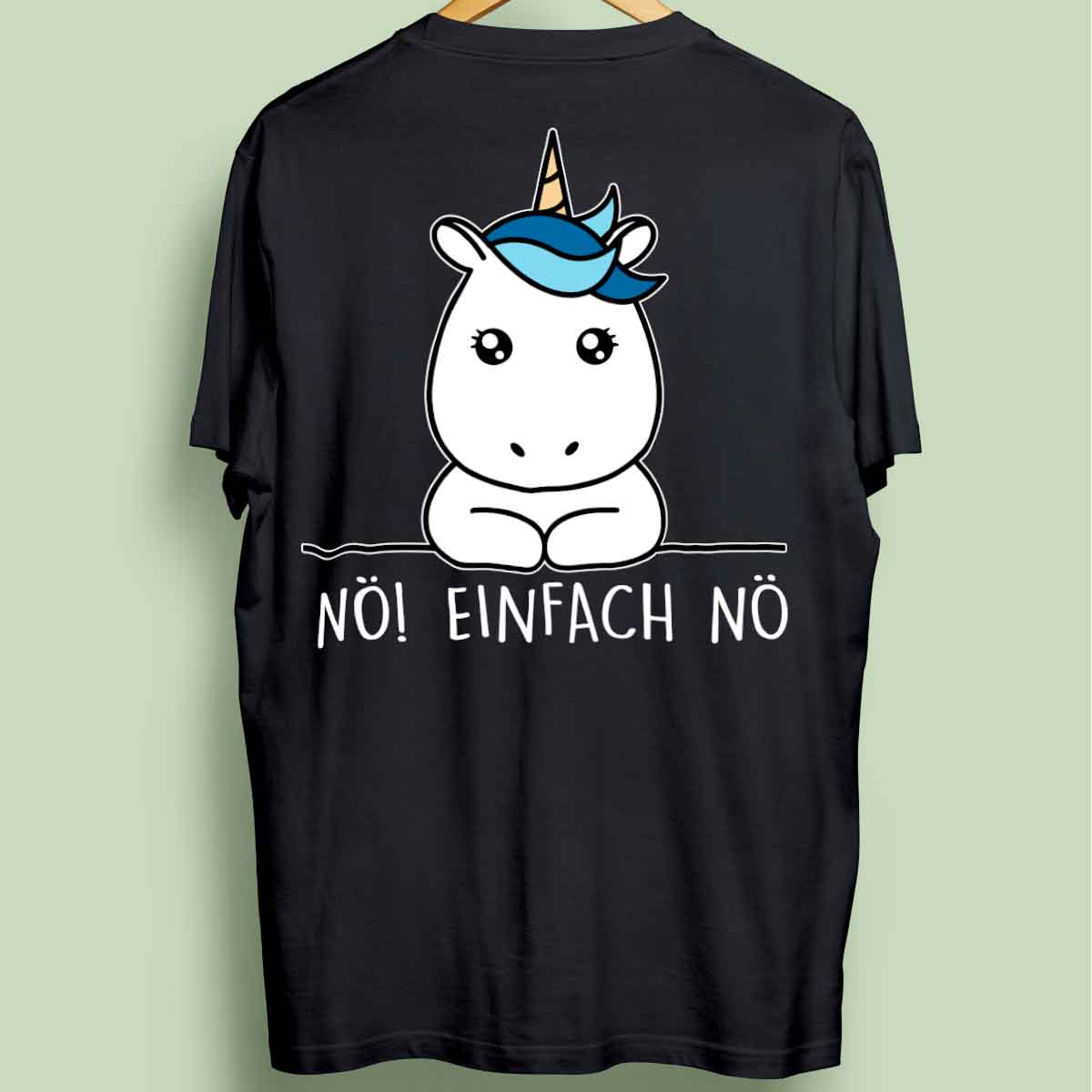 Nö! Simple Einhorn - Oversize Shirt Unisex Rückendruck