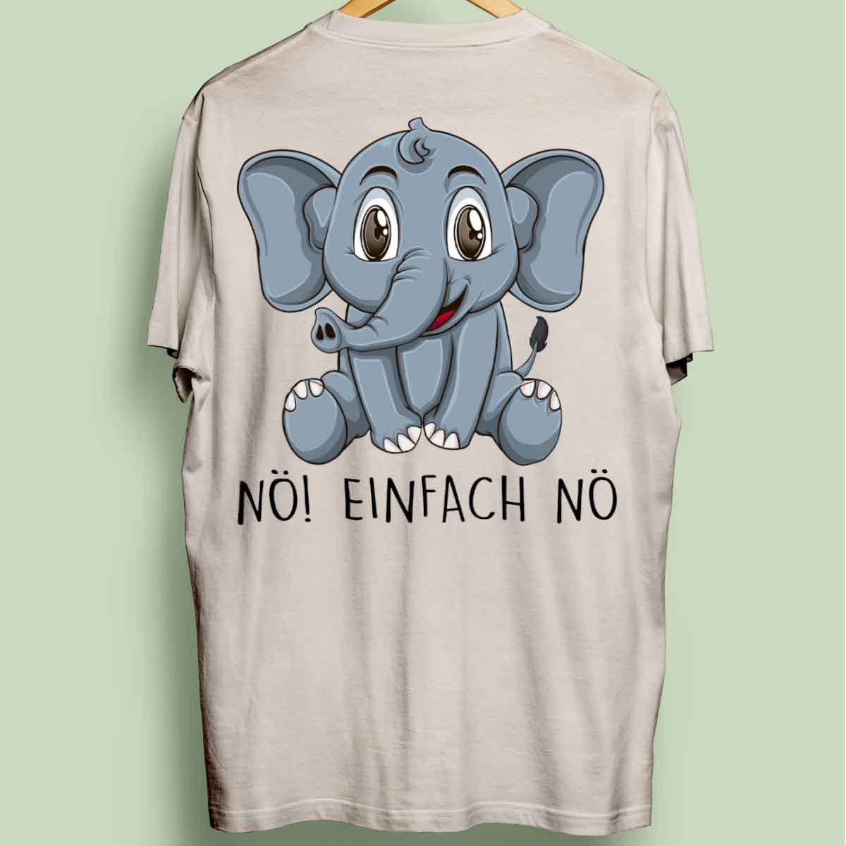 Nö! Elefant - Oversize Shirt Unisex Rückendruck
