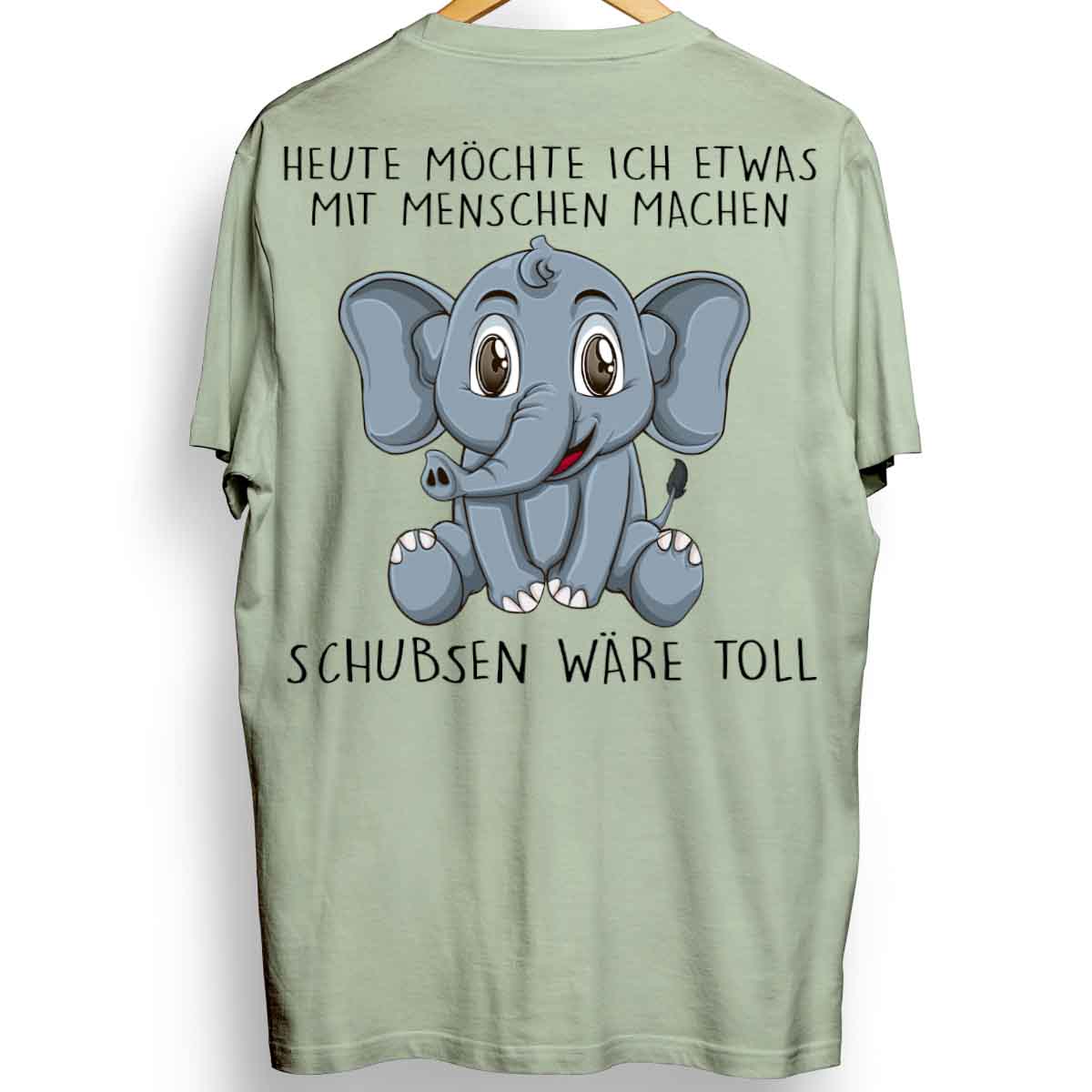 Schubsen Elefant - Oversize Shirt Unisex Rückendruck
