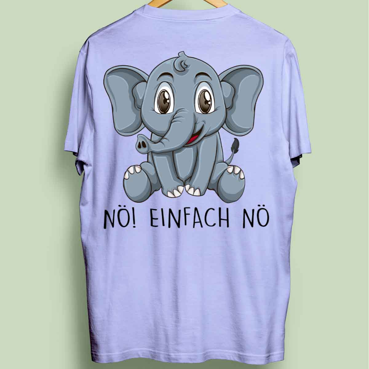 Nö! Elefant - Oversize Shirt Unisex Rückendruck