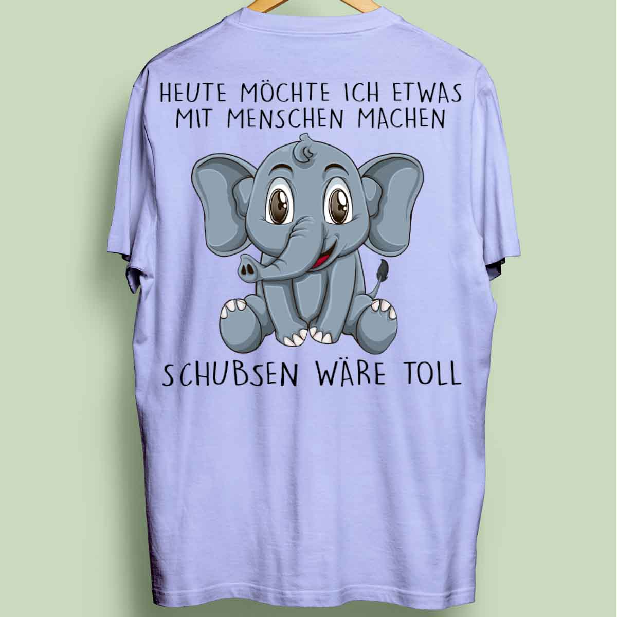 Schubsen Elefant - Oversize Shirt Unisex Rückendruck