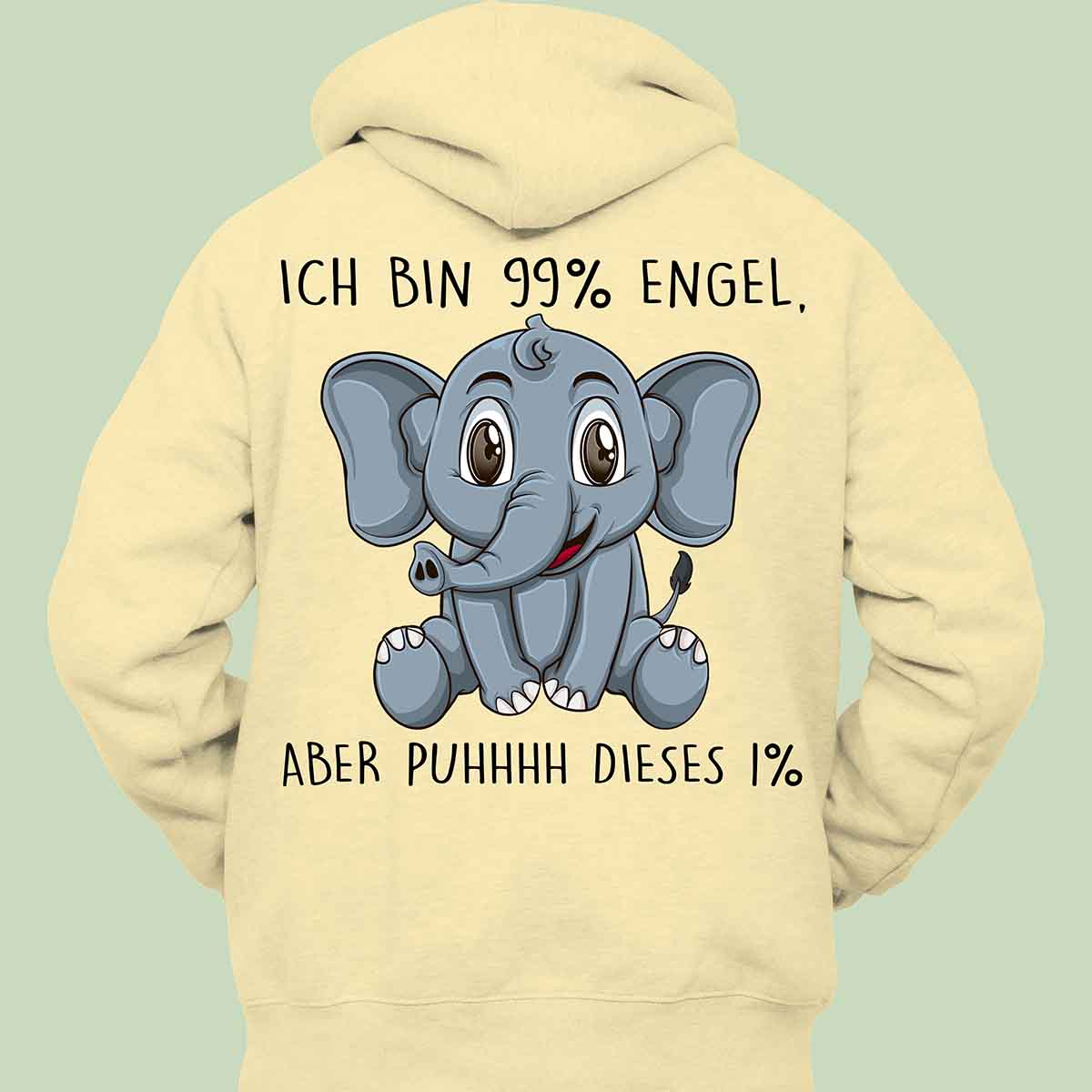 Engel Elefant - Hoodie Unisex Rückendruck