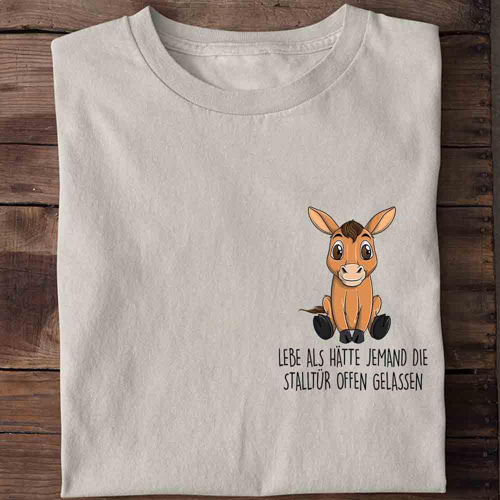 Stalltür Pferd Brust - Shirt Unisex