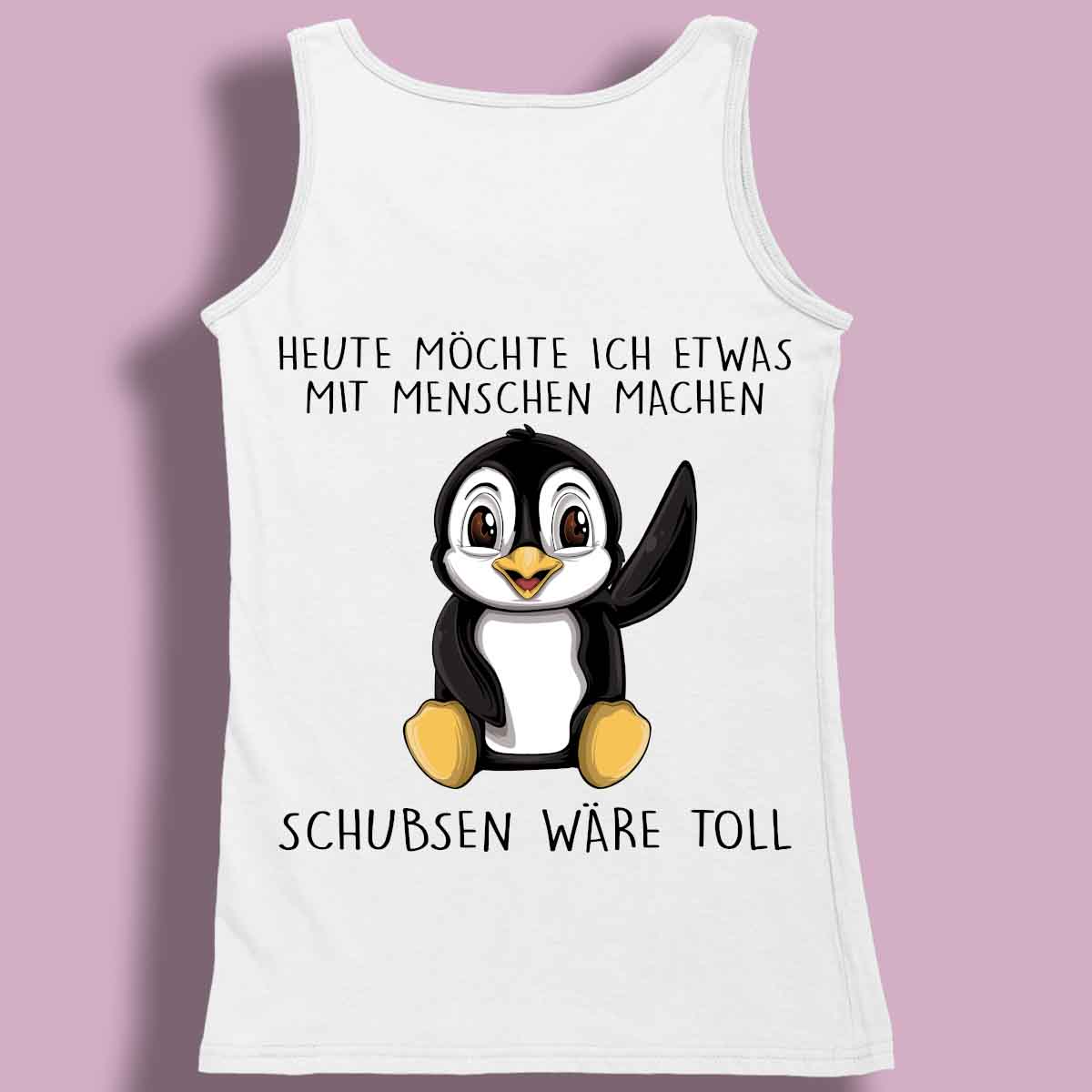 Schubsen Pinguin - Premium Tanktop Rückendruck Damen