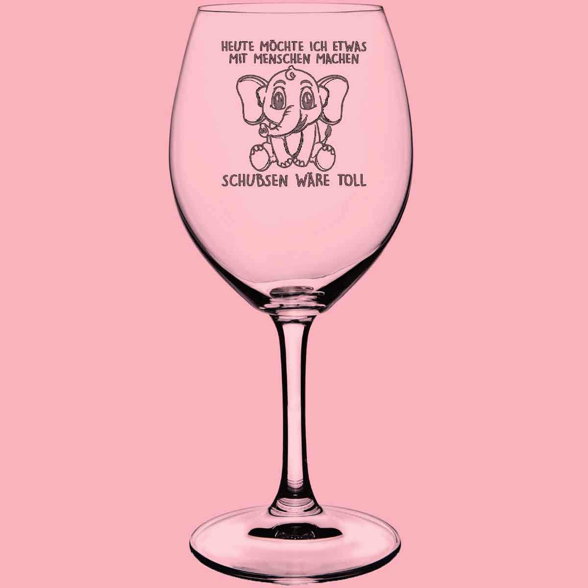 Schubsen Elefant - Weinglas