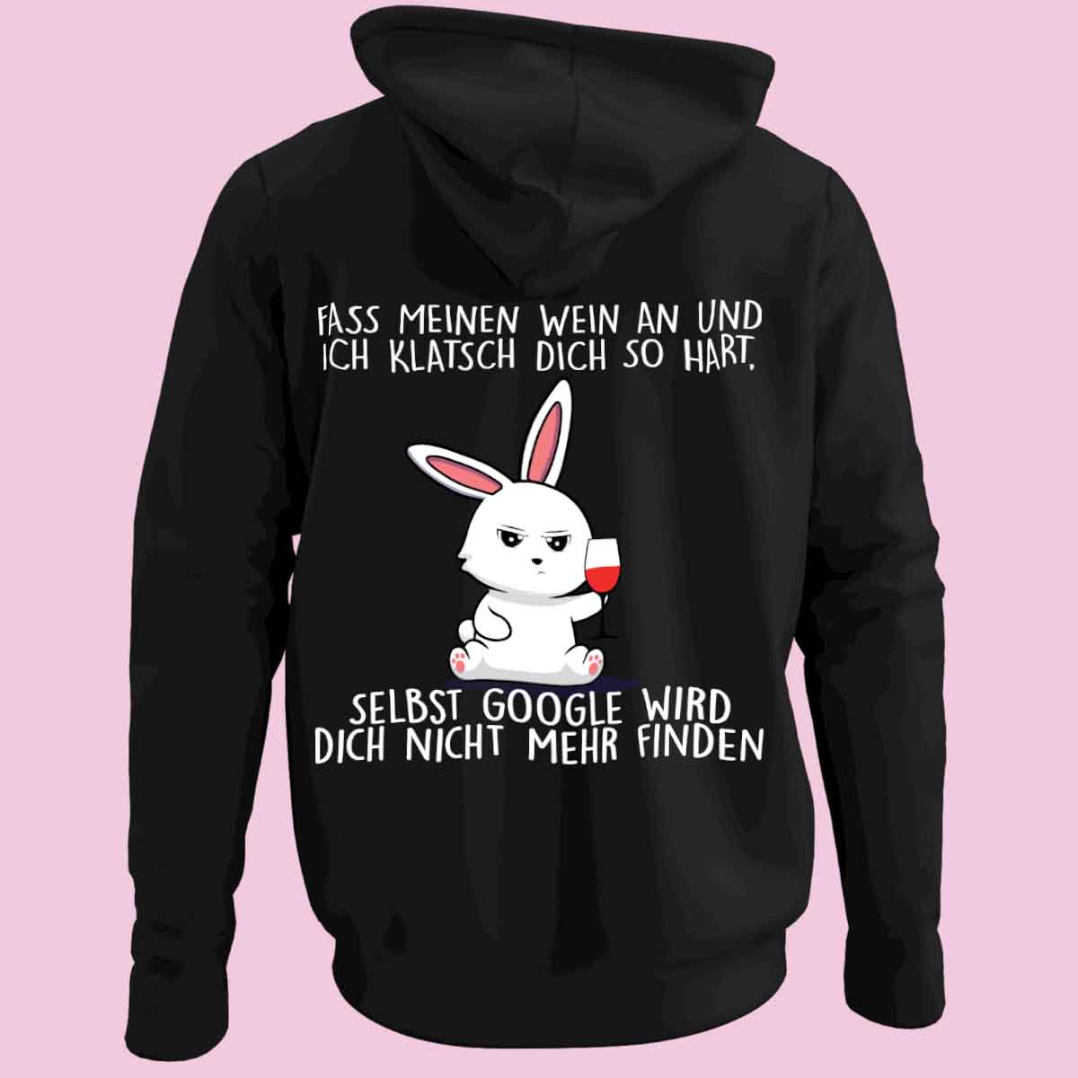 Wein Cute Bunny - Zip Hoodie Unisex Rückendruck