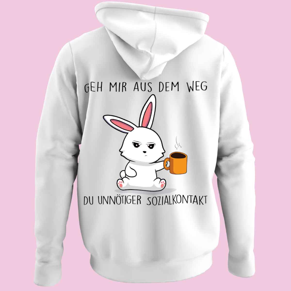 Sozialkontakt Cute Bunny - Zip Hoodie Unisex Rückendruck