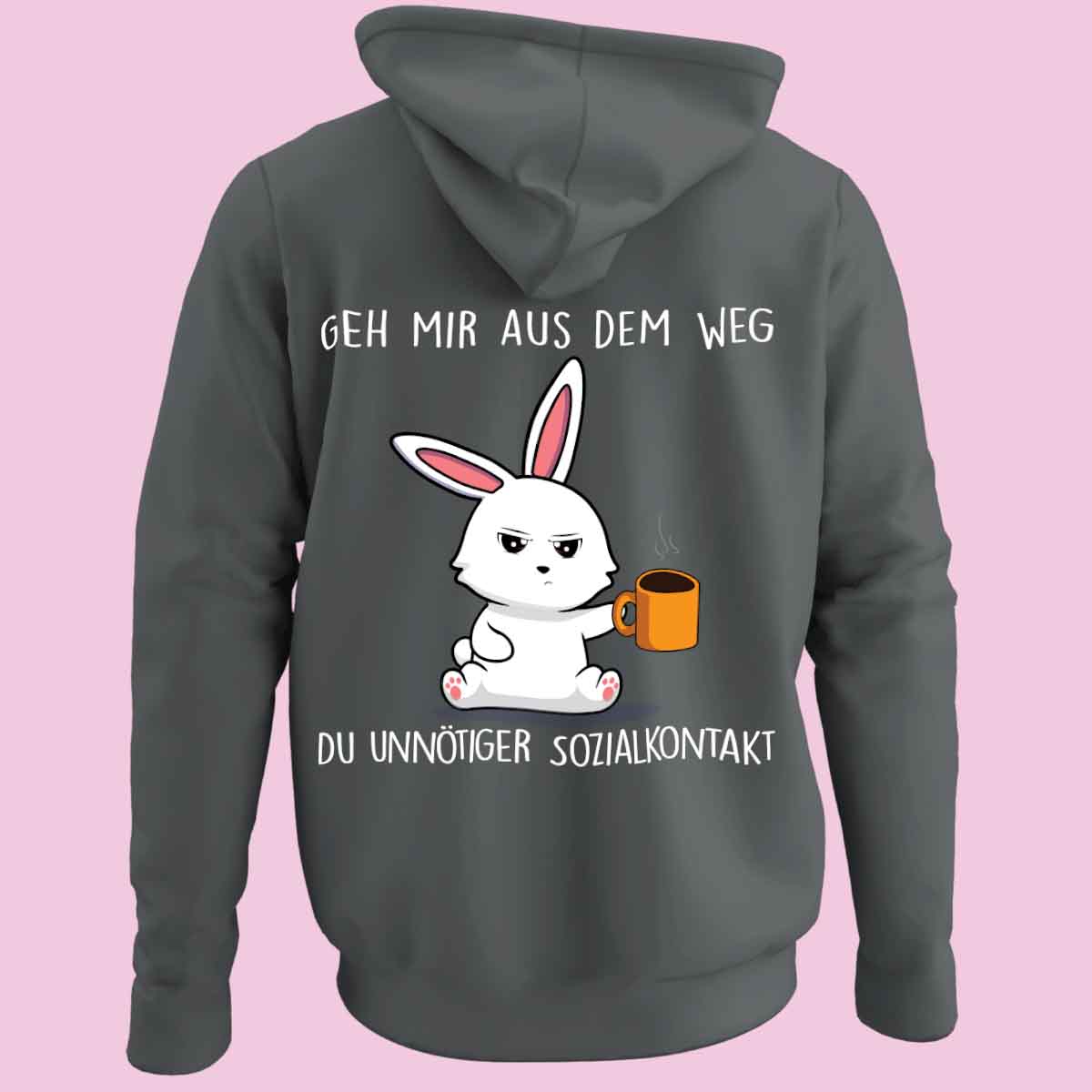 Sozialkontakt Cute Bunny - Zip Hoodie Unisex Rückendruck