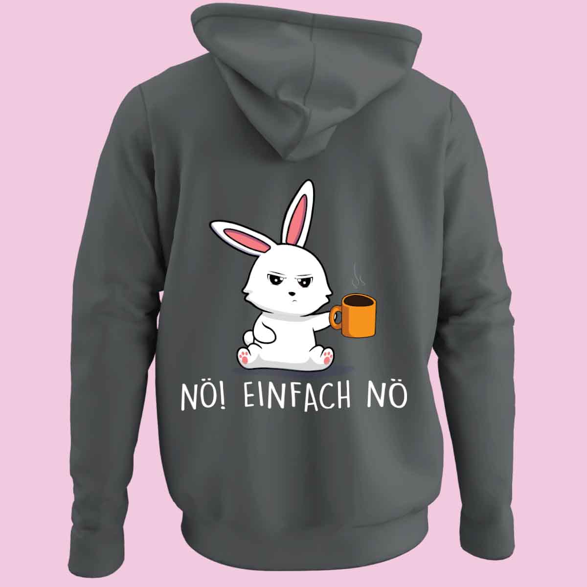 Nö! Cute Bunny - Zip Hoodie Unisex Rückendruck