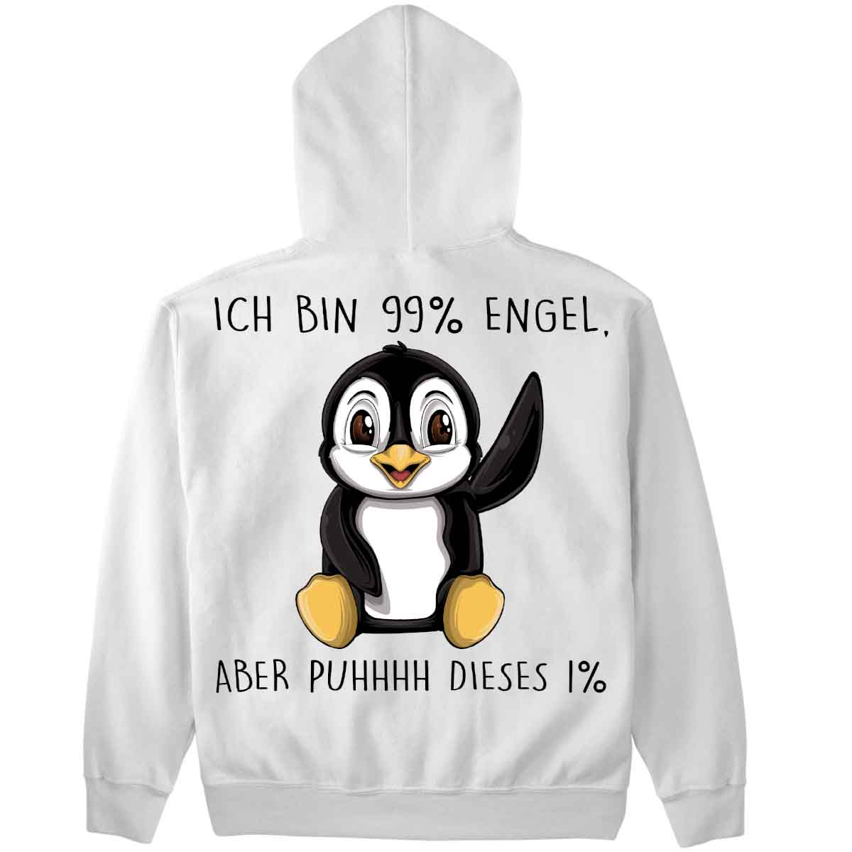 Engel Pinguin - Premium Hoodie Unisex Rückendruck