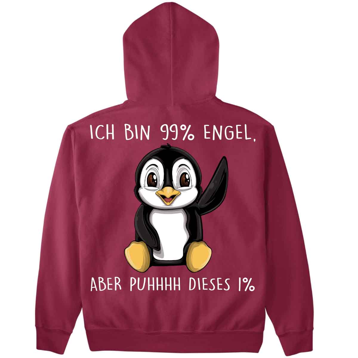 Engel Pinguin - Premium Hoodie Unisex Rückendruck