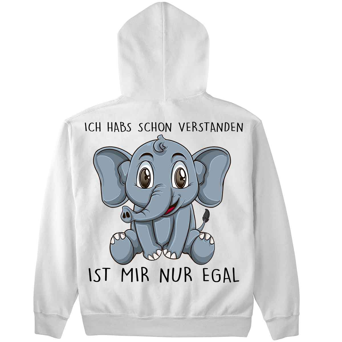 Verstanden Elefant - Premium Hoodie Unisex Rückendruck