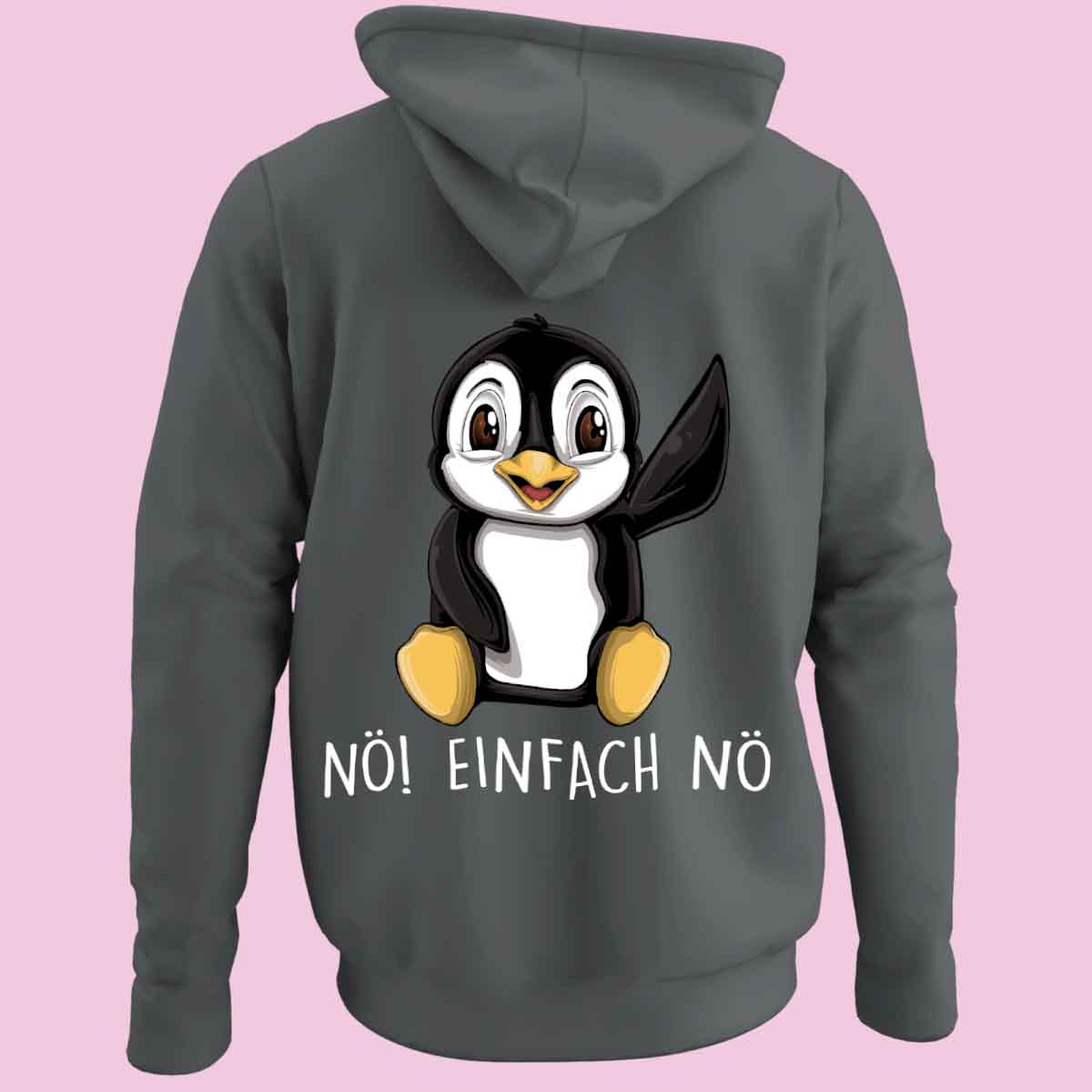 Nö! Pinguin - Zip Hoodie Unisex Rückendruck
