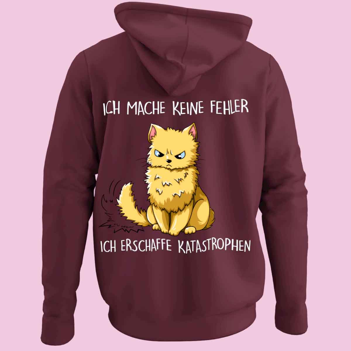 Katastrophen Katze - Zip Hoodie Unisex Rückendruck