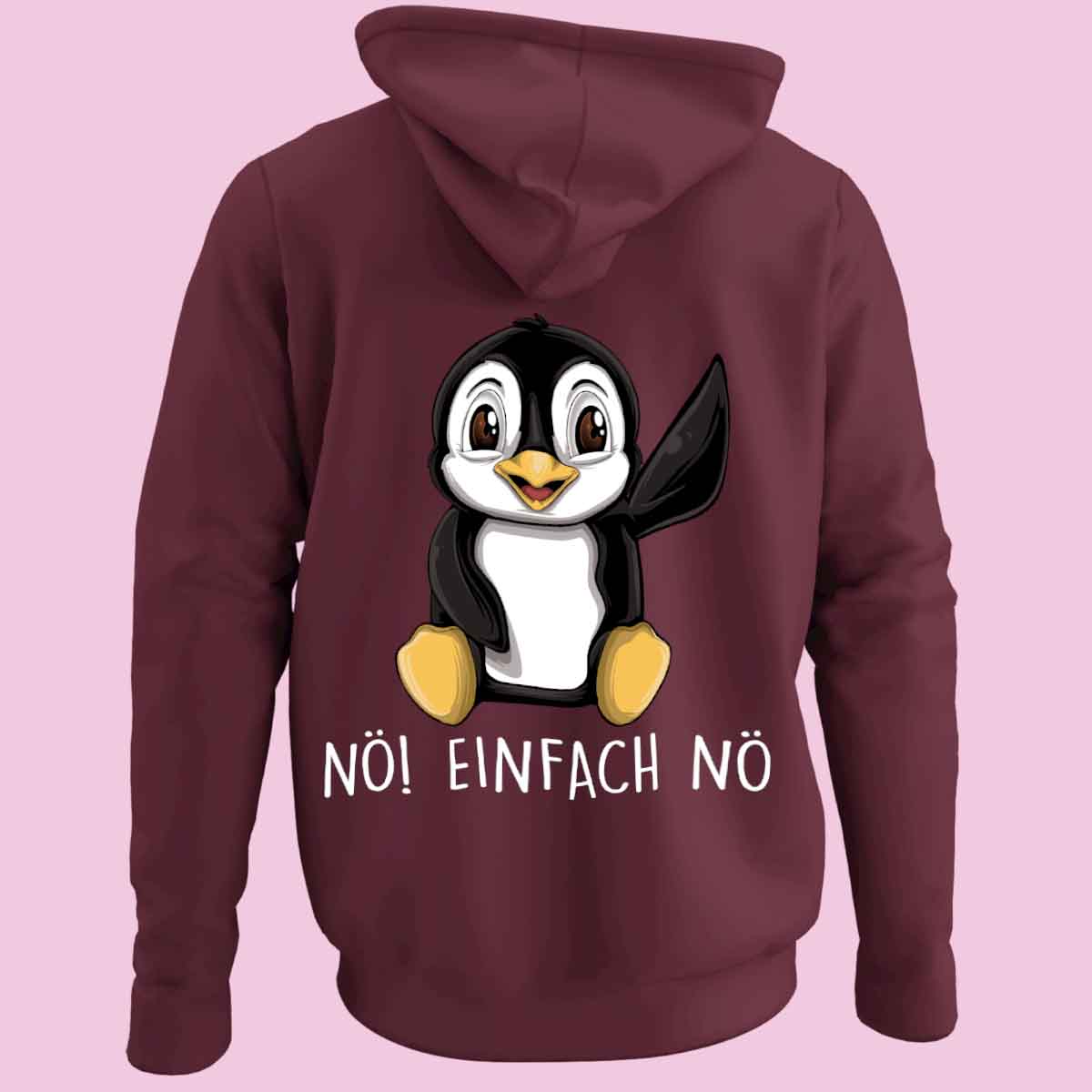 Nö! Pinguin - Zip Hoodie Unisex Rückendruck