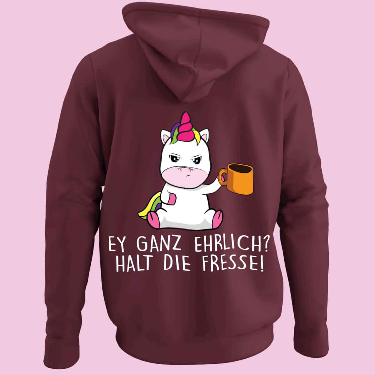 Ganz Ehrlich Cute Einhorn - Zip Hoodie Unisex Rückendruck