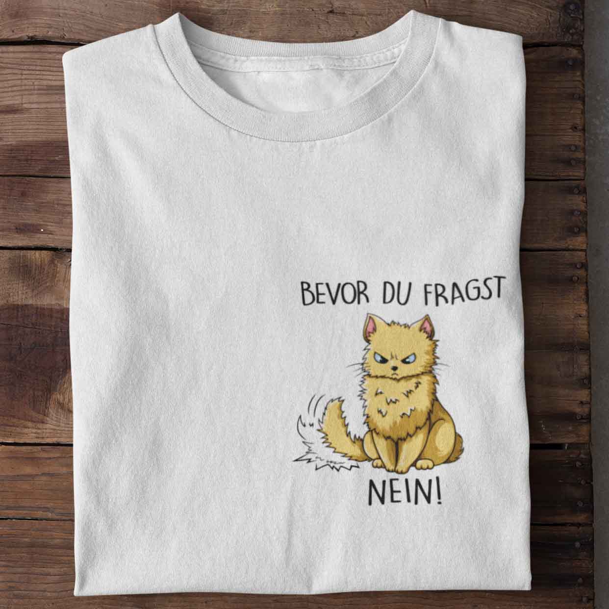 Fragen Katze Brust - Shirt Unisex